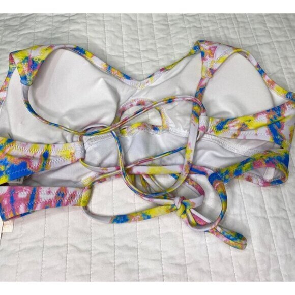 3 for $15 JESSICA SIMPSON Tie Dye Tie‎ Cropped Cami Cutout Deep V Neck, Small - Picture 7 of 9